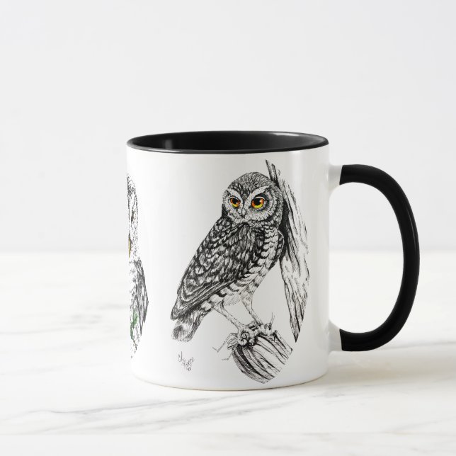 Taza de los búhos en tinta (Derecha)