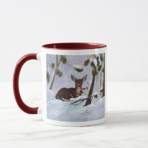 Taza de los ciervos de la baya del acebo
