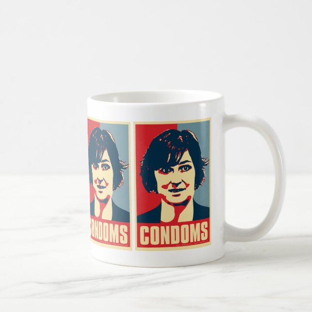 Taza de los "condones" de la platija de Sandra (Derecha)