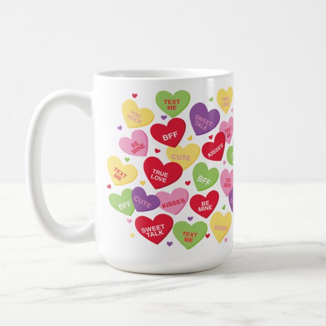 Taza de los corazones de la conversación del el (Izquierda)