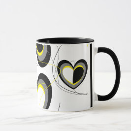 Taza de los corazones de Yellow&Black