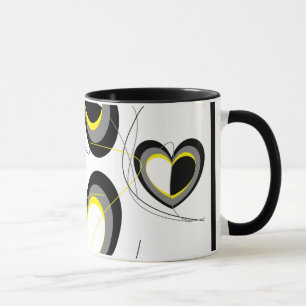 Taza de los corazones de Yellow&Black