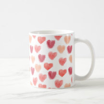 Taza de los corazones el | de la acuarela