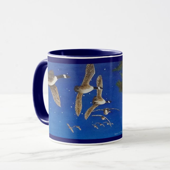 Taza de los gansos de Canadá del vuelo; Gansos (Anverso izquierdo)