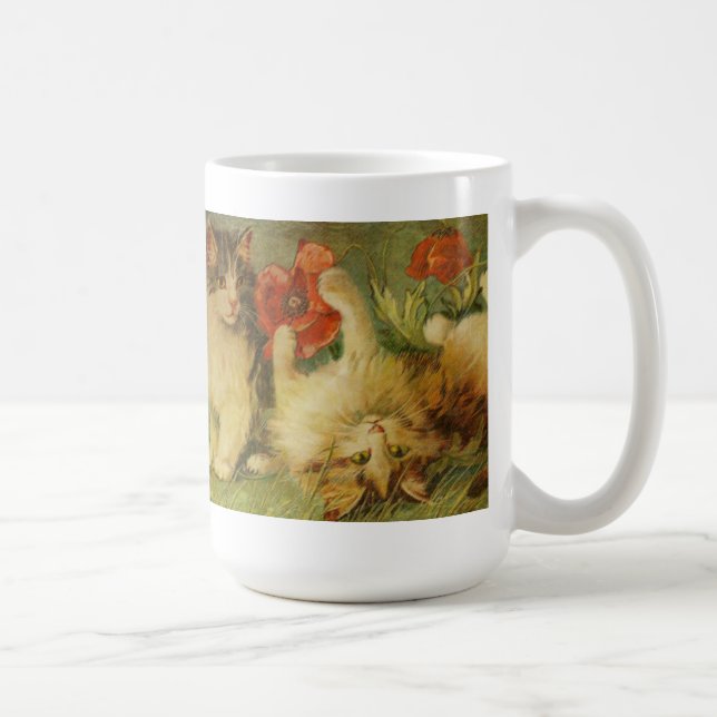 Taza de los gatitos del vintage (Derecha)
