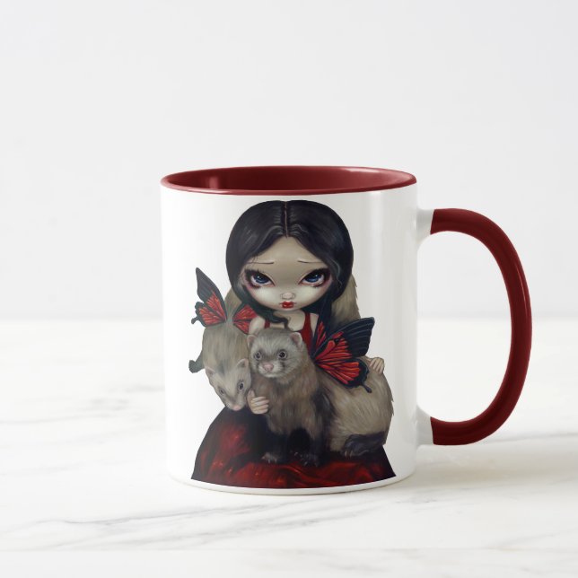 Taza "de los hurónes rojos de la mariposa" (Derecha)