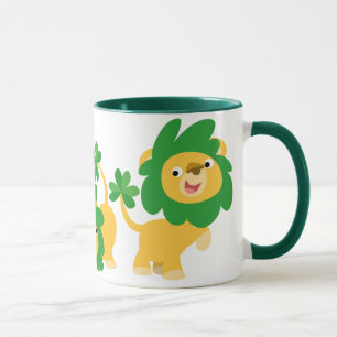 Taza de los leones del dibujo animado del día de
