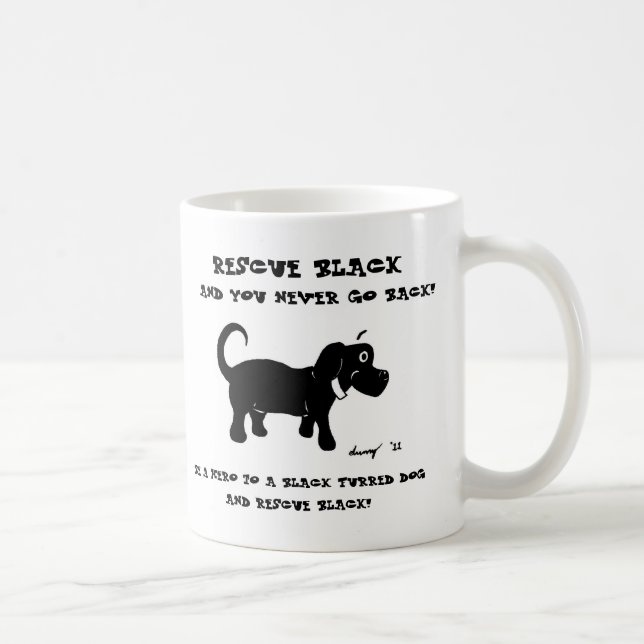 Taza de los perros negros del rescate (Derecha)