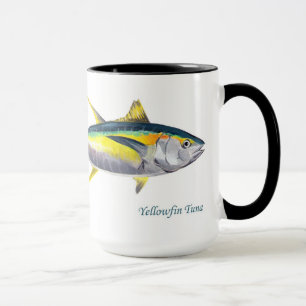 Taza de los pescados de atún de trucha salmonada