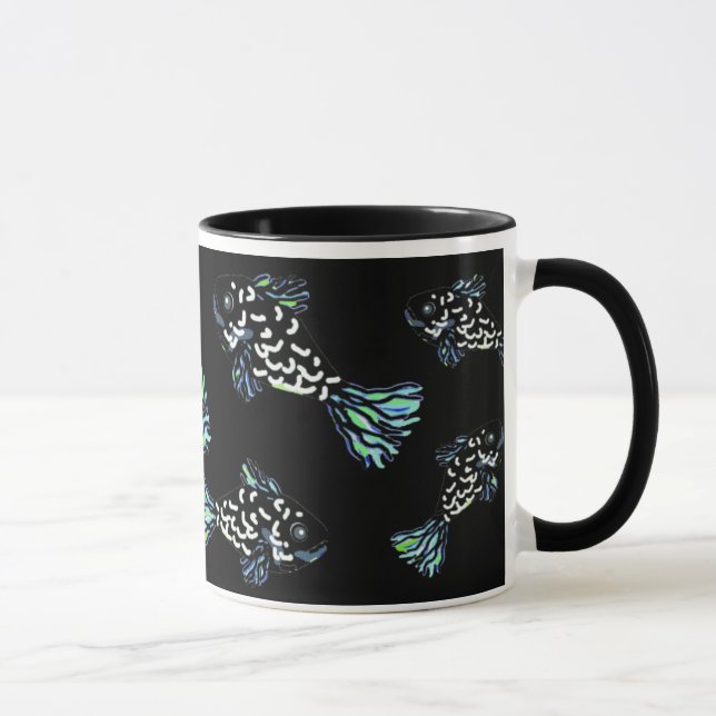 Taza de los pescados de BlueBlackGreen de Susan (Derecha)