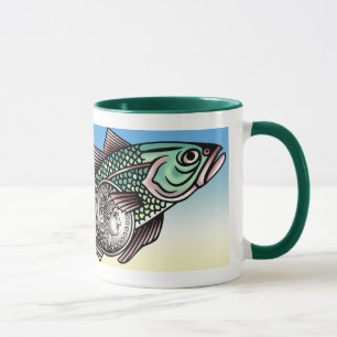 Taza de los pescados del dinero