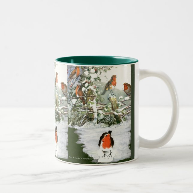 Taza de los petirrojos del libro de recuerdos (Derecha)