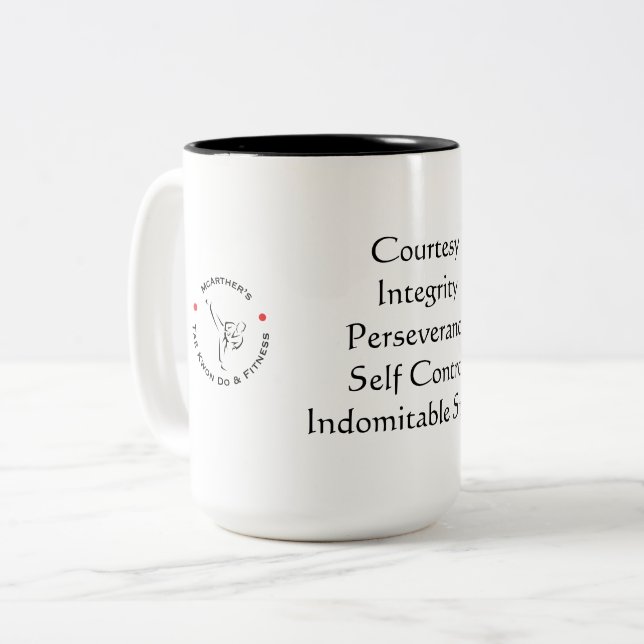 Taza de los principios del Taekwondo (Anverso izquierdo)