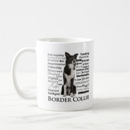 Taza de los rasgos de la raza del border collie