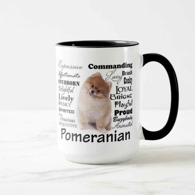 Taza de los rasgos de Pomeranian (Derecha)