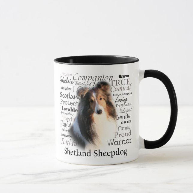 Taza de los rasgos de Sheltie (Derecha)