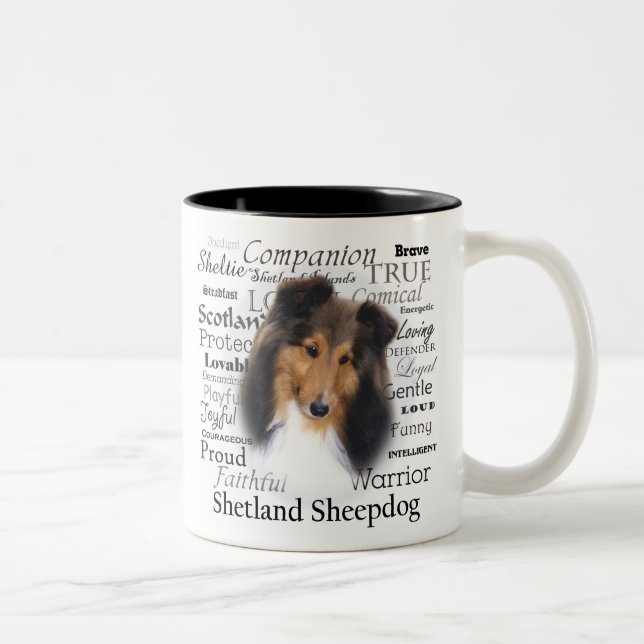 Taza de los rasgos de Sheltie (Derecha)