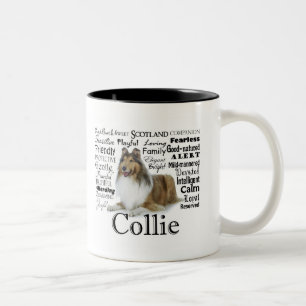 Taza de los rasgos del collie