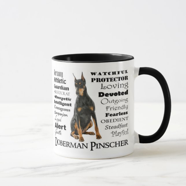 Taza de los rasgos del Doberman (Derecha)