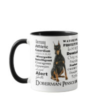 Taza de los rasgos del Doberman