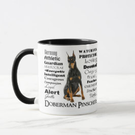 Taza de los rasgos del Doberman