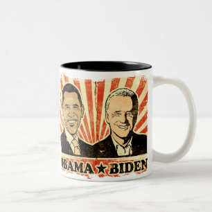 Taza de los retratos de Obama Biden