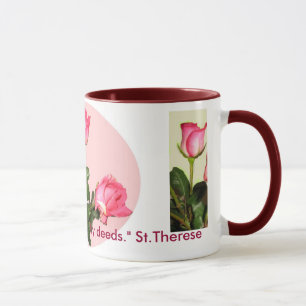 Taza de los rosas de la cita de SaintTherese