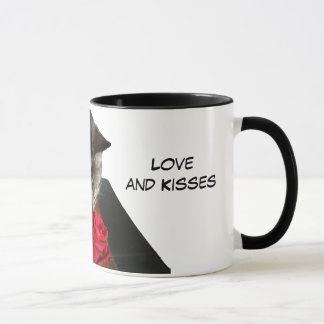 Taza de los rosas del gatito