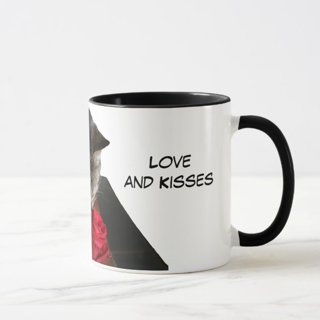 Taza de los rosas del gatito (Derecha)
