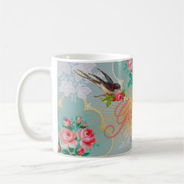 Taza de los rosas del rosa del papel pintado del