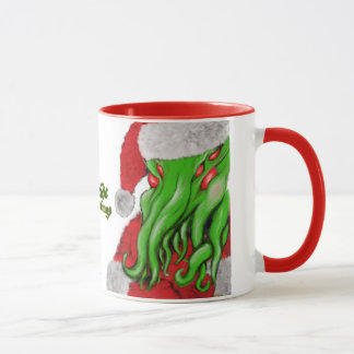 Taza de los saludos de Santa Cthulhu Yuletide