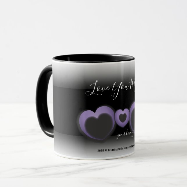 Taza ❤ de Lt PURPLE "amor usted personalizar del (Anverso izquierdo)