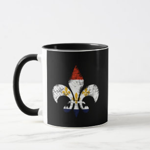 Taza de Luisiana de la bandera de NOLA de la flor
