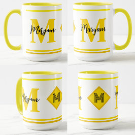 Taza de Lujo Monogramada con Nombre y Inicial Pers