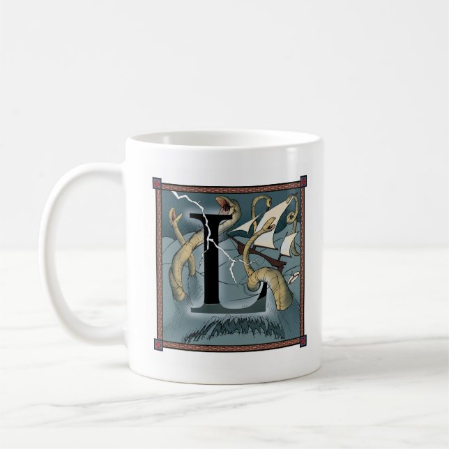 Taza de Lundregun Letterblock - con la letra "L " (Izquierda)