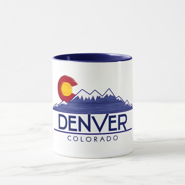 taza de madera montañas Denver Colorado (Centro)