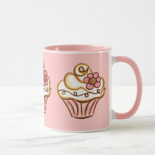 Taza de magdalena rosa