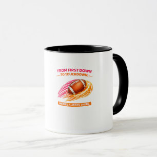 Taza de Mamá de Fútbol – Desde Primer Down hasta T