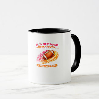 Taza de Mamá de Fútbol – Desde Primer Down hasta T