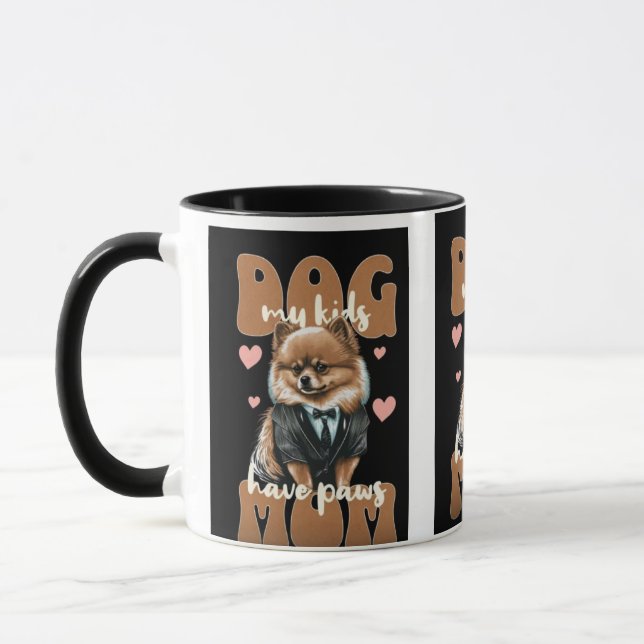 Taza de Mamá Perro – “Trabajo duro para que mi per (Izquierda)