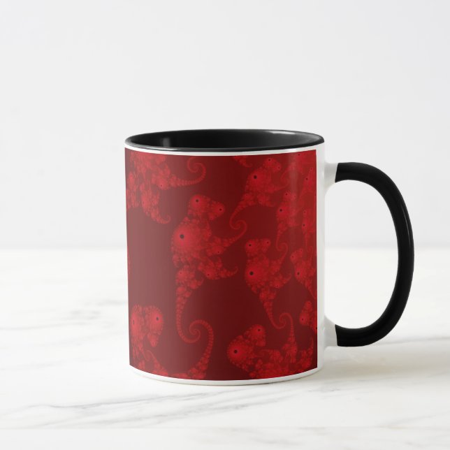 Taza de manada de caballitos de mar rojos profundo (Derecha)