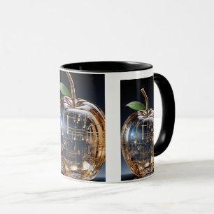 Taza de manzana de cristal dorado - Taza de café m