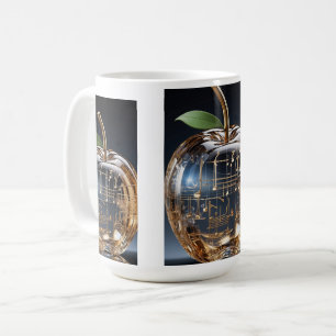 Taza de manzana de cristal dorado - Taza de café m