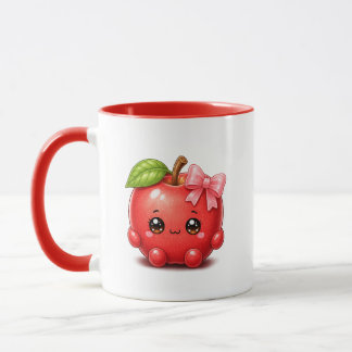 Taza de manzana Kawaii adorable