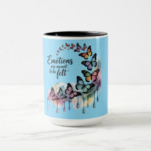 Taza de mariposa de acuarela Emociones en vuelo