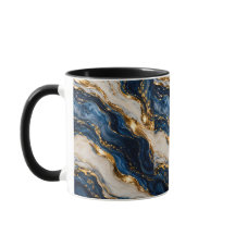 Taza de mármol azul y dorado de lujo elegante de d