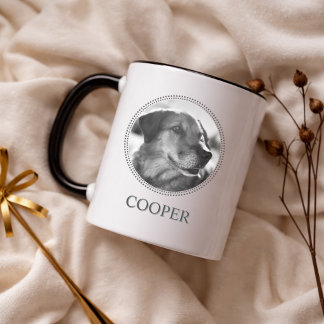 Taza de mascota personalizada con tipografía moder