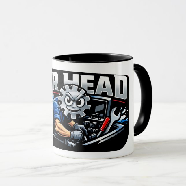 Taza de Mecánicos Freaks de Engranajes (Anverso derecho)