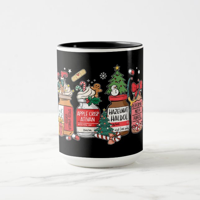Taza de medicamentos navideños – Botellas de presc (Centro)