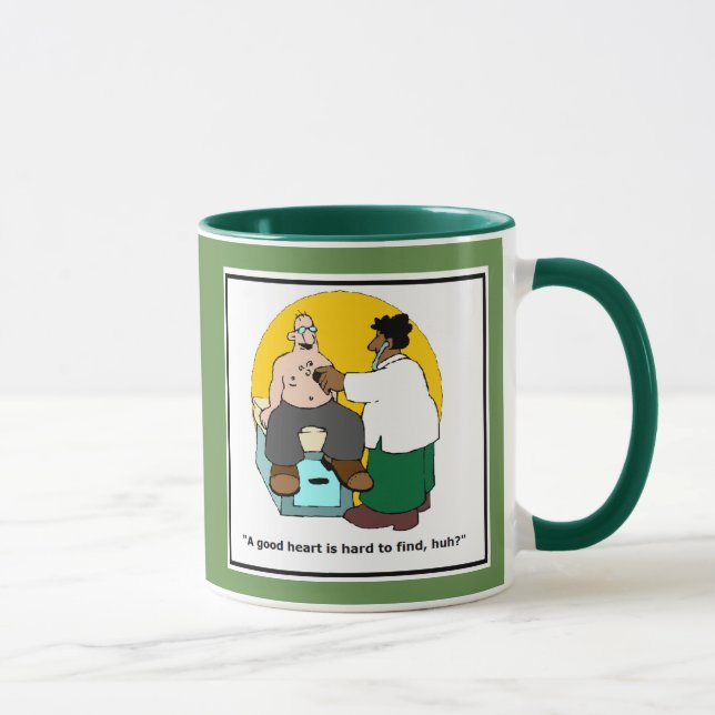 Taza de médico divertida - Cómic del corazón (Derecha)